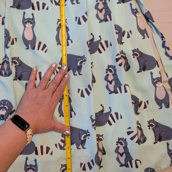 EUC LA Soul Fit & Flare Mini Dress in Trash Panda Print size Medium - Picture 8 of 10